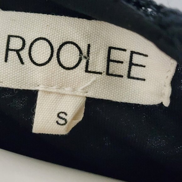 Roolee Dress Womens Size S Small Solid All Black Crochet Lace Overlay Zip Up - Picture 5 of 8